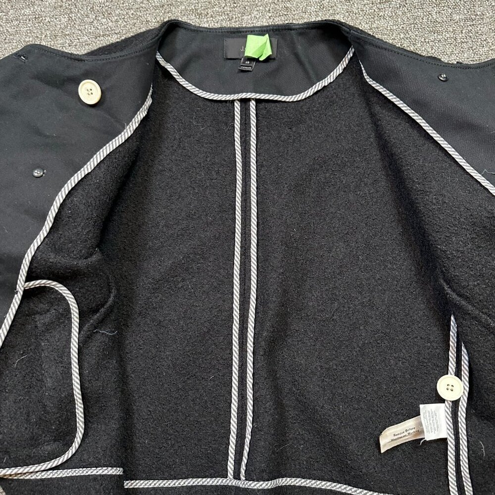 J. Crew Double Breasted Boiled Wool Black Cropped Boxy Jacket Size X-Small - Picture 7 of 7